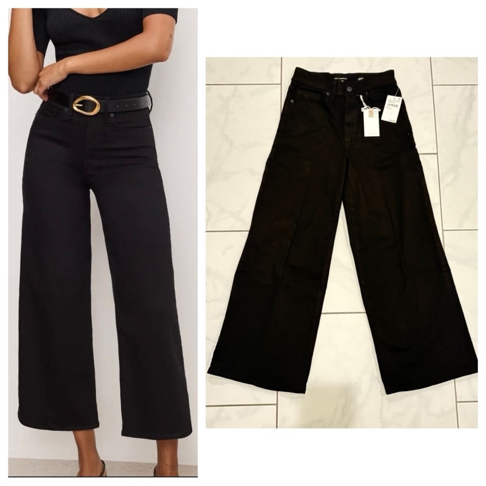 NWT Good American Good Waist Black Palazzo Crop Jeans - Picture 15 of 15